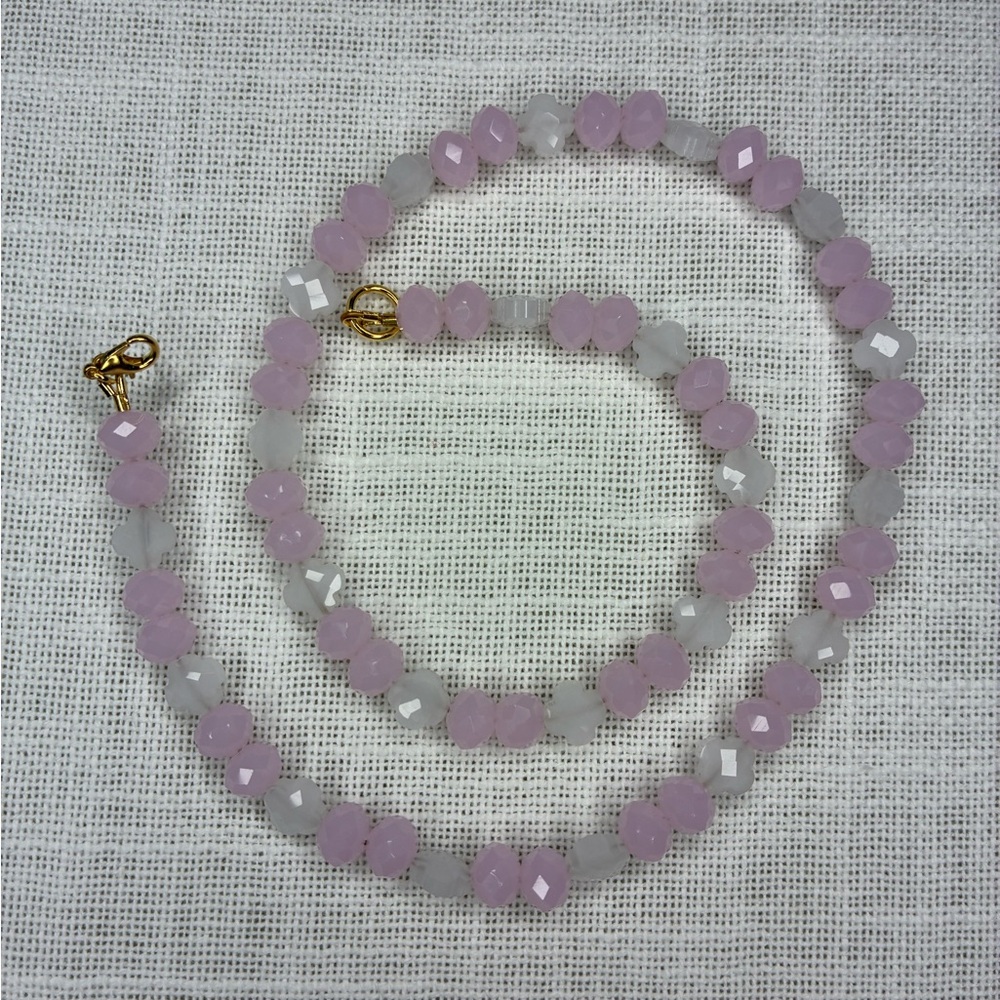 Handmade Beaded Necklace with 24K Gold lobster claw Clasp